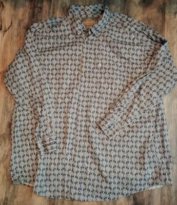Camisa Western PANHANDLE Tuf Cooper Performance Para Hombre 2XL Gris Estampado Manga Larga Foto 1 de 4