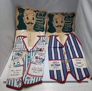 Vintage Dicky Vest / Aprons 1950s Lot of Two on Original Card - Picture 1 of 9