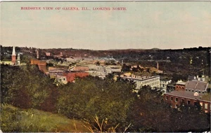 Birdseye View of Galena IL Looking North Vintage Illinois POSTCARD Jo Daviess Co - Picture 1 of 2