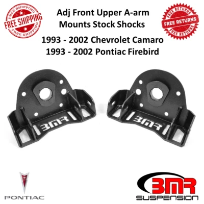 Soportes de brazo en A superiores delanteros ajustables de suspensión BMR negros para Camaro Firebird 1993-2002 Foto 1 de 4