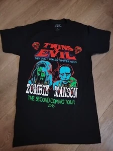 Twins of Evil Rob Zombie Marilyn Manson 2018 2nd Coming T-Shirts Black Size S - Picture 1 of 9