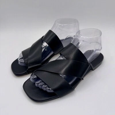 Sandalias de cuero Vince Dylan para mujer talla 7,5 EU 38 cuero negro Foto 1 de 4