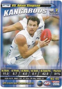 2006 TeamCoach (65) Adam SIMPSON Kangaroos - Picture 1 of 1