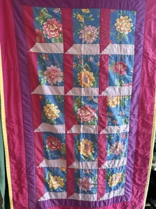 Vintage Hawaiian  Patch Quilt  40” X  62” long Single Cover - Picture 1 of 5