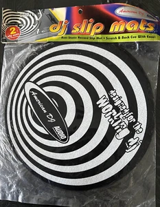 American DJ Audio SLIP-MAT/TT Black & White Spiral Circle DJ Slipmat Pair 2 ADJ - Picture 1 of 2