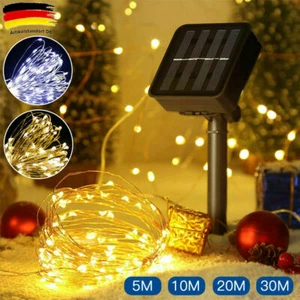 Solar Lichterkette Beleuchtung 50-300 LED Kupferdraht Party Garten Außen Deko - Bild 1 von 16
