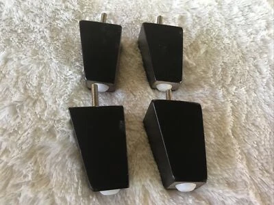 Lot 4 Dark Walnut Finish Wood Pyramid Legs 3.25” Sofa Chair Loveseat - Image 1 of 4