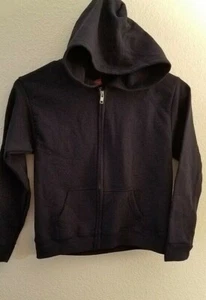 Hanes Big Girls' Comfort Soft Ecosmart Full-Zip Fleece Hoodie, Navy, Medium - Picture 1 of 4