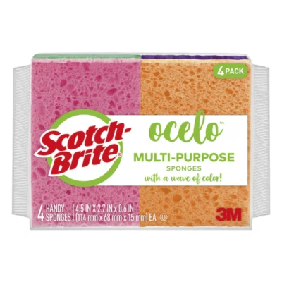 ocelo Multi-Purpose Cellulose Sponge 4 -Pack