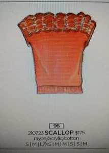 NWT $175 size XS / S ETCETERA VINTAGE ORANGE JERSEY WEDGE SCALLOPED SWEATER - Picture 1 of 8