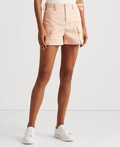 Lauren Ralph Lauren Women's  High Rise Twill Cargo Shorts Pink 10