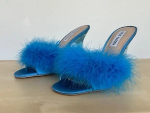 Tacones Steve Madden Molly modificados con ribete de plumas para mujer talla 7 M - Imagen 1 de 9