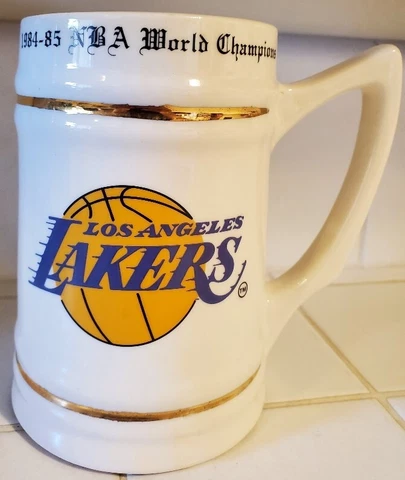 LOS ANGELES LAKERS 1984-85 NBA CHAMPIONSHIP BEER STEIN MUG SEASON MAGIC KAREEM Cover