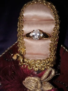 Gold Tone Promise Fashion Ring Clear Stones Sz 10 - Picture 1 of 23