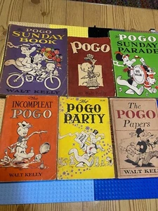 6 Pogo Comics Reprint Books by Walt Kelly Party Papers Incompleat Sunday Vintage - Bild 1 von 13