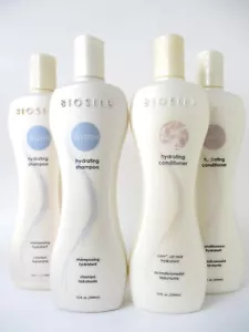 BIOSILK HYDRATING Shampoo & Conditioner 12 oz PACK OF 4 (label scuffs) - Picture 1 of 2