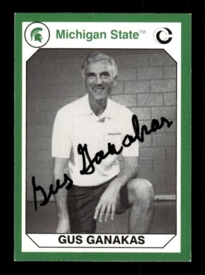 GUS GANAKAS SIGNED 1990 COLLEGIATE COLLECTION MICHIGAN STATE SPARTANS #191 AUTO - Image 1 of 2