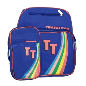Vtg 00s Trafalgar Square Tours Messenger Bag Ticket Clutch Souvenir Rainbow Blue - Picture 1 of 7