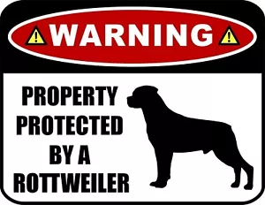 Warning Property Protected by a Rottweiler (silhouette) 11.5" x 9" Dog Sign - Picture 1 of 5