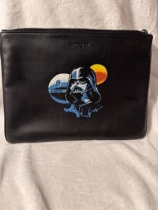 RARE Star Wars X Coach Darth Vader Large Pouch w/ zipper closure - Picture 1 of 6