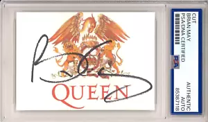 Brian May SIGNED QUEEN Band Logo Cut Signature PSA DNA COA AUTHENTIC Autographed - Picture 1 of 2