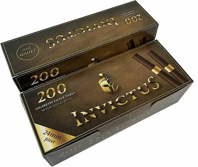 Invictus BROWN premium EMPTY Cigarette Filter Tubes 200 tubes-make your own  - Image 1 of 2