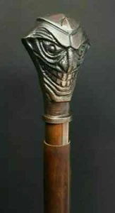 Joker Kopf Griff viktorianisch stilvoll Holz Gehstock Stock-Geschenk - Bild 1 von 2