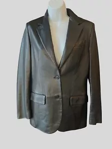 Gianni Versace Leather Blazer Jacket Black Size 42 Stylish & Luxurious DH3 - Picture 1 of 10