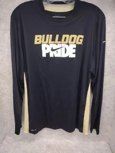 Nike Dri Fit Shirt Herren Größe M 42" Bulldog Pride Langarm schwarz hellbraun - Bild 1 von 5