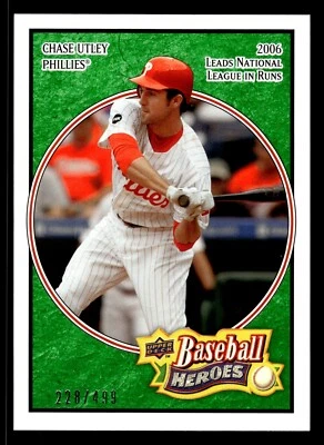 2008 Upper Deck Baseball Heroes Emerald /499 Chase Utley #135 - Image 1 of 2