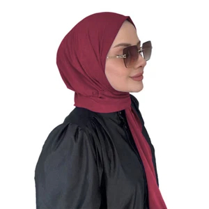 Islamic Women Button Hijab Caps Head Wrap Muslim Long Scarf Shawl Headscarf Wrap - Picture 1 of 20