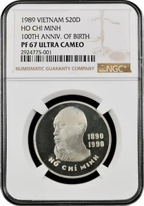 Vietnam 20 Dong 1989 Silver Proof Coin 100th Anniv Birth of Ho Chi Minh NGC PF67 - Picture 1 of 2