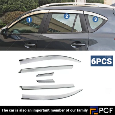 Visera de ventana cromada para sol protector de lluvia cubierta de ventilación para Mazda CX5 CX-5 2017-2023 Foto 1 de 4