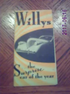 1937 or 38 Willys Sales Folder -Original - Picture 1 of 2