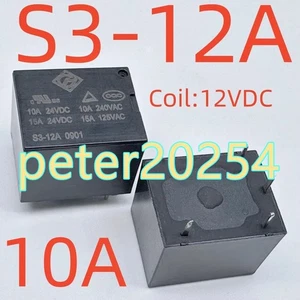 5PCS New S3-12A Coil:12V-10A 4-pin Relay (Black laser font) #TT - Picture 1 of 1