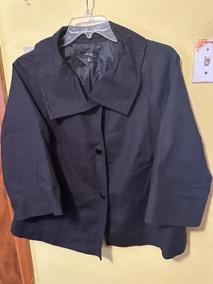 RAFAELLA Artisan Black Double Weave Jacket Blazer 3/4 Sleeve Plus Size 1X - Image 1 of 4