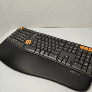 Delux Ergonomic Keyboard GM905DB Tested And Works - Picture 1 of 11