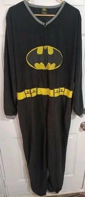 Batman One Piece Pajama Zip-Up Fleece Suit Halloween Costume Mens XL - Image 1 of 4