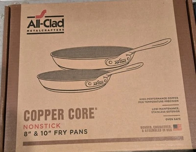 All Clad Copper Core 10", 8" Nonstick 5-ply Stainless Steel Frying Pan Set - Image 1 of 4