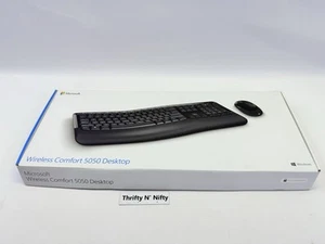 Microsoft Wireless Comfort Desktop 5050 Ergonomic Keyboard & Mouse No USB Dongle - Picture 1 of 20