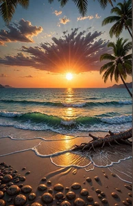 Impresión fotográfica de puesta de sol de playa / Tú eliges el tamaño - Imagen 1 de 1
