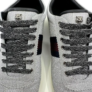 Zapatilla Gucci Web Plateada Brillante Bambi Stud Plateada Talla 9 Auténtica con Caja - Imagen 1 de 10