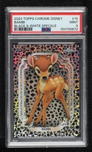 2024 Topps Chrome Disney Black & White Speckle Refractor /101 Bambi PSA 9 MINT - Picture 1 of 3