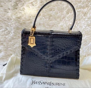 Saint Laurent Hand Bag Tote Purse Leather Black Authentic - Picture 1 of 24