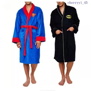 Herren Superheld Pyjama Superman Flanell Bademantel Winter Herbst Halloween Cosplay  - Bild 1 von 12