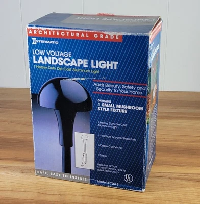 Intermatic Malibu Landscape Light Model CL618 Mushroom Black 12" Tall 18W New - Image 1 of 4