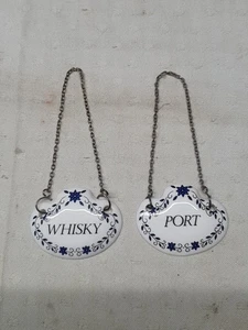 Fenton China Decanter Labels, Whisky And Port (WD8) - Picture 1 of 3