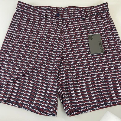 G/FORE Golf Shorts Mens 36 Red White Blue Geometric Pattern Athletic Casual NEW - Image 1 of 4
