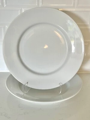 POTTERY BARN Great White Rim 12" Dinner or Chop Plates Set of 2 - Image 1 of 2