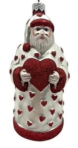 Ornament Patricia Breen I Love You Santa Red Hearts Pearl Valentines Christmas - Picture 1 of 7